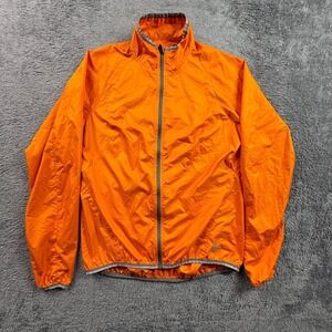 Novara Men S Orange Windbreaker Cycling Jacket Full Zip High Vis Lightweight